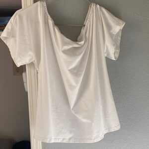 White Women's off the shoulder Short Sleeve Top